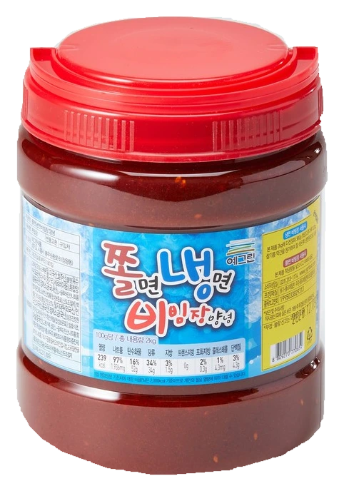 쫄면냉면비빔장양념 2kg 실제 제품